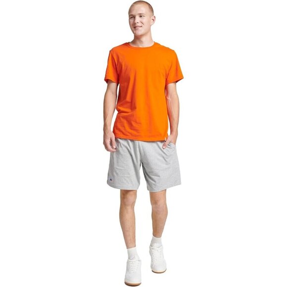 ✨Men's Orange Athletic Cotton Blend Short Sleeve Tees Wicking Protection Shirt - Picture 2 of 5